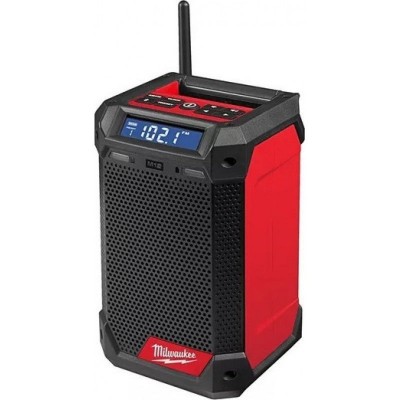 Milwaukee M12 RCDAB+- Επιτραπέζιο Ραδιόφωνο Μπαταρίας DAB+ με Bluetooth και USB Κόκκινο