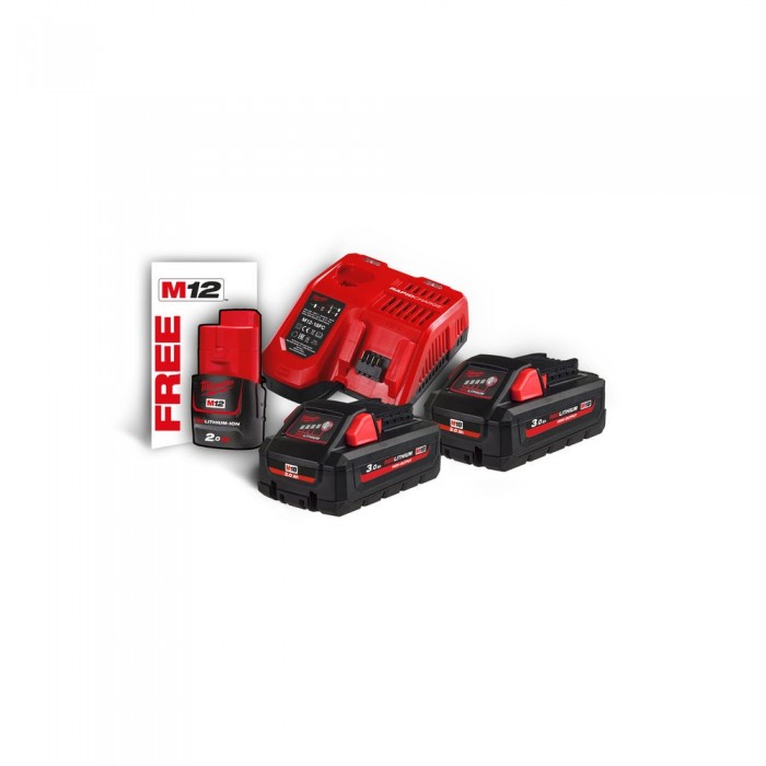  M18™ HIGH OUTPUT™ HNRG-302 2 BATTERIES HD18V 3.0 AH QUICK CHARGER M12-18FC + M12™ 2.0 AH BATTERY GIFT 4933471071